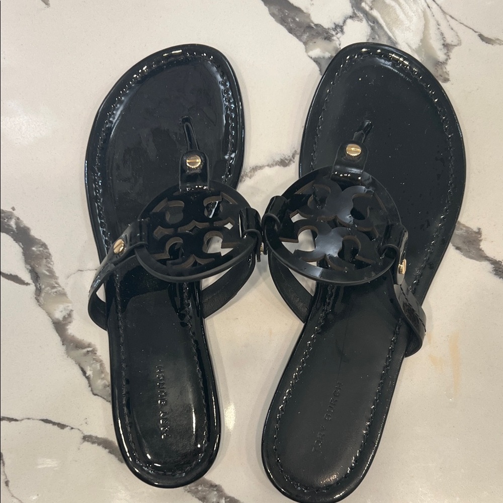 Tory Burch Black Logo Sandals